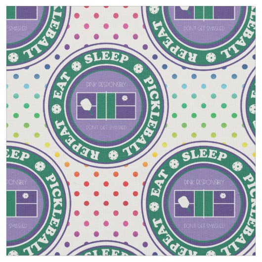 Eat Sleep Pickelball Herhalen Stof (Close Up)