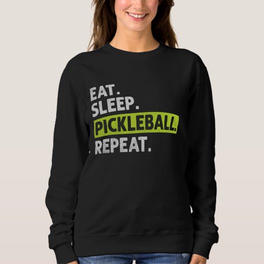 Eat Sleep Pickleball Herhaal - Distressed Graphic  Trui (Voorkant)
