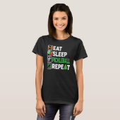 Eat Sleep Pickleball Herhaal kerstpajama-Mannen T-shirt (Voorkant volledig)