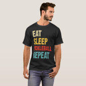Eat Sleep Pickleball Herhaal Retro  12 T-shirt (Voorkant volledig)