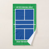 Eat Sleep pickleball herhalen grappige blauwe groe Handdoek (Handdoek)