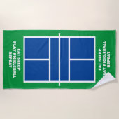 Eat Sleep pickleball herhalen grappige blauwe groe Strandlaken (Voorkant)
