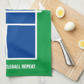 Eat Sleep pickleball herhalen grappige blauwe groe Theedoek (Quarter Fold)