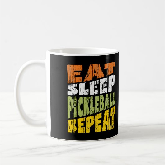 Eat Sleep Pickleball Herhalen Koffiemok (Links)