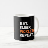 Eat Sleep Pickleball Herhalen Koffiemok (Voorkant rechts)