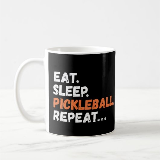 Eat Sleep Pickleball Herhalen Koffiemok (Links)