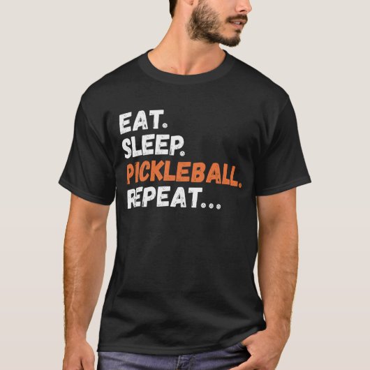Eat Sleep Pickleball Herhalen T-shirt (Voorkant)