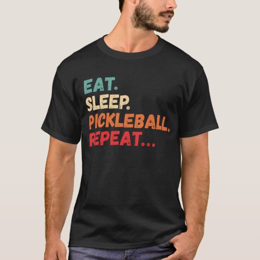 Eat Sleep Pickleball Herhalen T-shirt (Voorkant)
