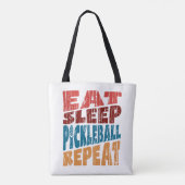 Eat Sleep Pickleball Herhalen Tote Bag (Achterkant)