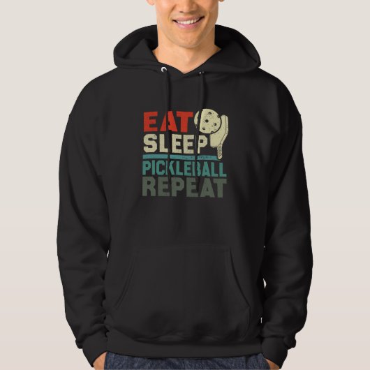 Eat Sleep Pickleball Repeat  Retro vintage Hoodie (Voorkant)