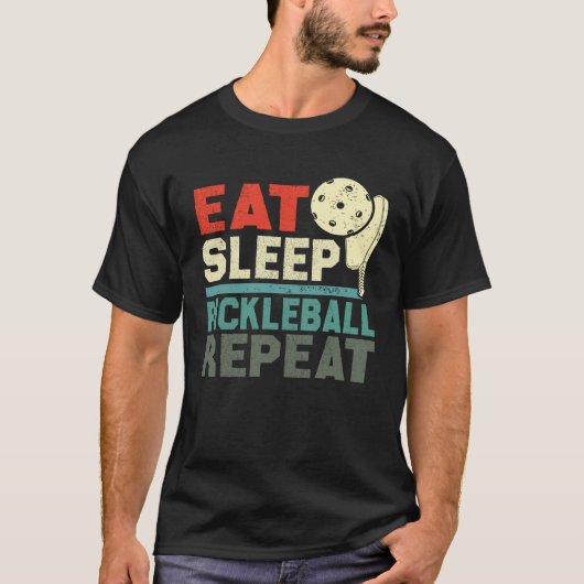 Eat Sleep Pickleball Repeat  Retro vintage T-shirt (Voorkant)