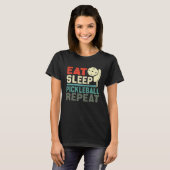 Eat Sleep Pickleball Repeat  Retro vintage T-shirt (Voorkant volledig)