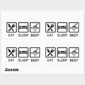 EAT-SLEEP-PIEP metaal detecteren sticker (Vel)