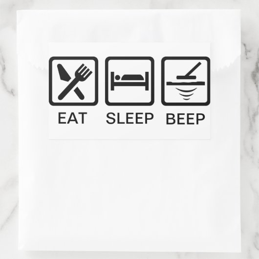 EAT-SLEEP-PIEP metaal detecteren sticker (Tas)