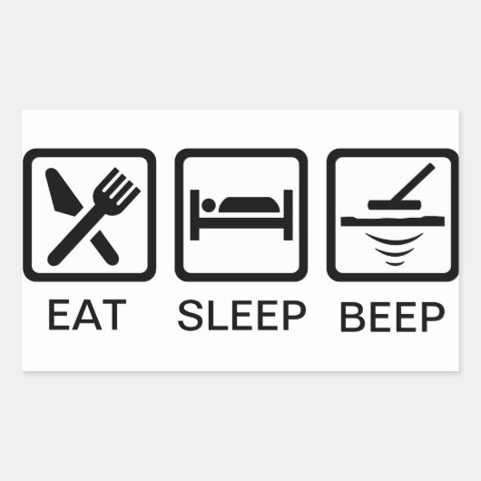 EAT-SLEEP-PIEP metaal detecteren sticker (Voorkant)