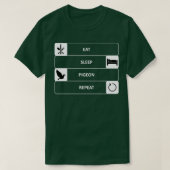 Eat Sleep Pigeon Repeat 2 T-shirt (Design voorkant)