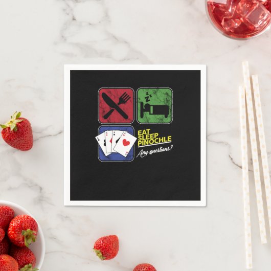 Eat Sleep Pinochle-spelers Penochle Gamble Card Ga Servet (Insitu)
