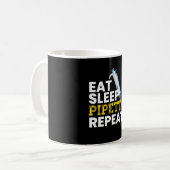 Eat Sleep Pipette Herhaal microbiologie Koffiemok (Voorkant links)