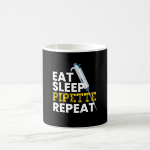 Eat Sleep Pipette Herhaal microbiologie Koffiemok