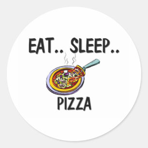 Eat Sleep PIZZA Ronde Sticker