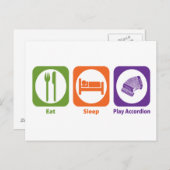 Eat Sleep Play Accordion Briefkaart (Voorkant / Achterkant)