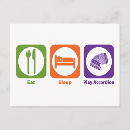 Eat Sleep Play Accordion Briefkaart (Voorkant)
