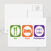 Eat Sleep Play Backgammon Briefkaart (Voorkant / Achterkant)