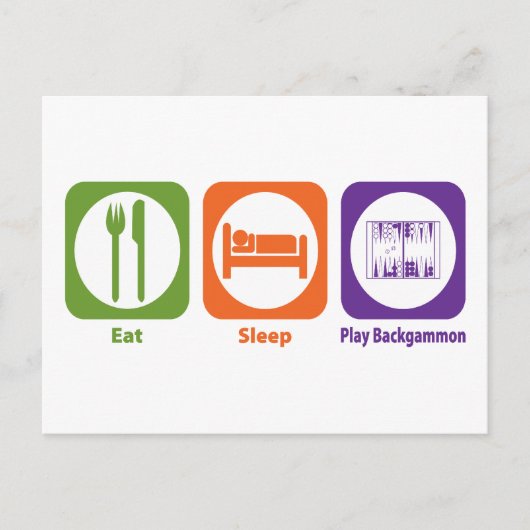 Eat Sleep Play Backgammon Briefkaart (Voorkant)