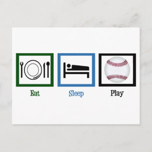 Eat Sleep Play Baseball Briefkaart