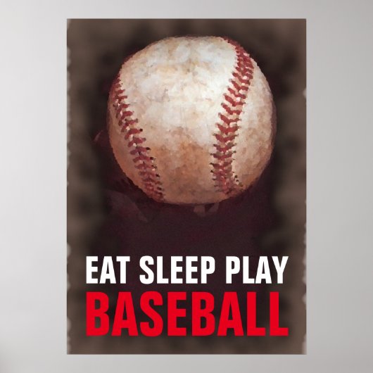 Eat Sleep Play Baseball Poster (Voorkant)