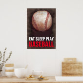 Eat Sleep Play Baseball Poster (Keuken)