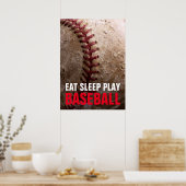 Eat Sleep Play Baseball Poster (Keuken)
