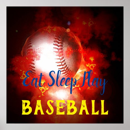 Eat Sleep Play Baseball Poster (Voorkant)