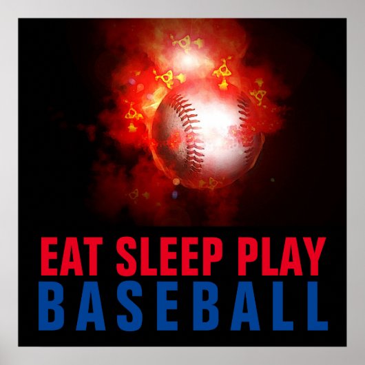 Eat Sleep Play Baseball Poster (Voorkant)