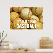 Eat Sleep Play Baseball Poster (Keuken)
