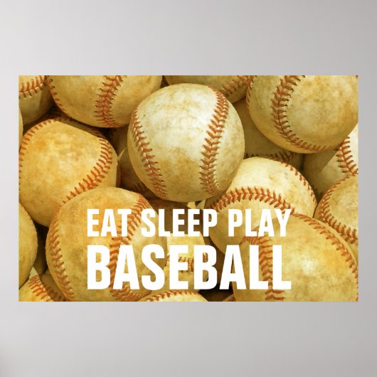 Eat Sleep Play Baseball Poster (Voorkant)