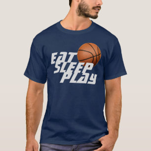 Eat Sleep Play Basketbal T-shirt - Navy Blue