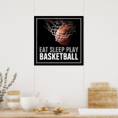 Eat Sleep Play Basketball Artwork Poster (Keuken)