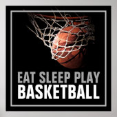 Eat Sleep Play Basketball Artwork Poster (Voorkant)