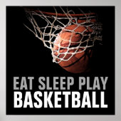 Eat Sleep Play Basketball Artwork Poster (Voorkant)