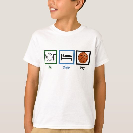 Eat Sleep Play Basketball Funny Sports Kinder T-shirt (Voorkant)