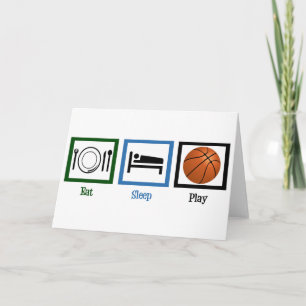 Eat Sleep Play Basketball Kaart