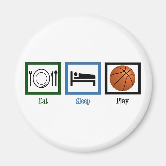 Eat Sleep Play Basketball Magneet (Voorkant)