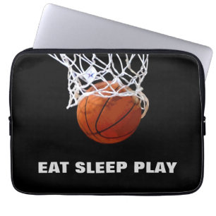 Eat Sleep Play Basketball Motivatie Laptop Sleeve