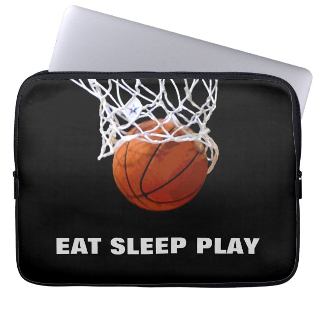 Eat Sleep Play Basketball Motivatie Laptop Sleeve (Voorkant)