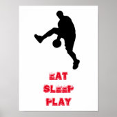 Eat Sleep Play Basketball Player Silhouette Poster (Voorkant)