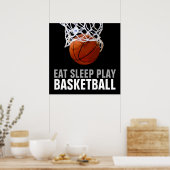 Eat Sleep Play Basketball Poster - Unieke Prints (Keuken)