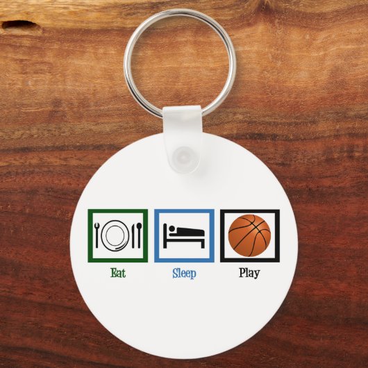 Eat Sleep Play Basketball Sleutelhanger (Achterkant)