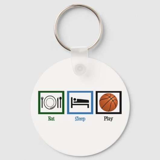 Eat Sleep Play Basketball Sleutelhanger (Achterkant)