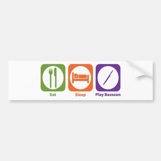 Eat Sleep Play Bassin Bumpersticker (Voorkant)
